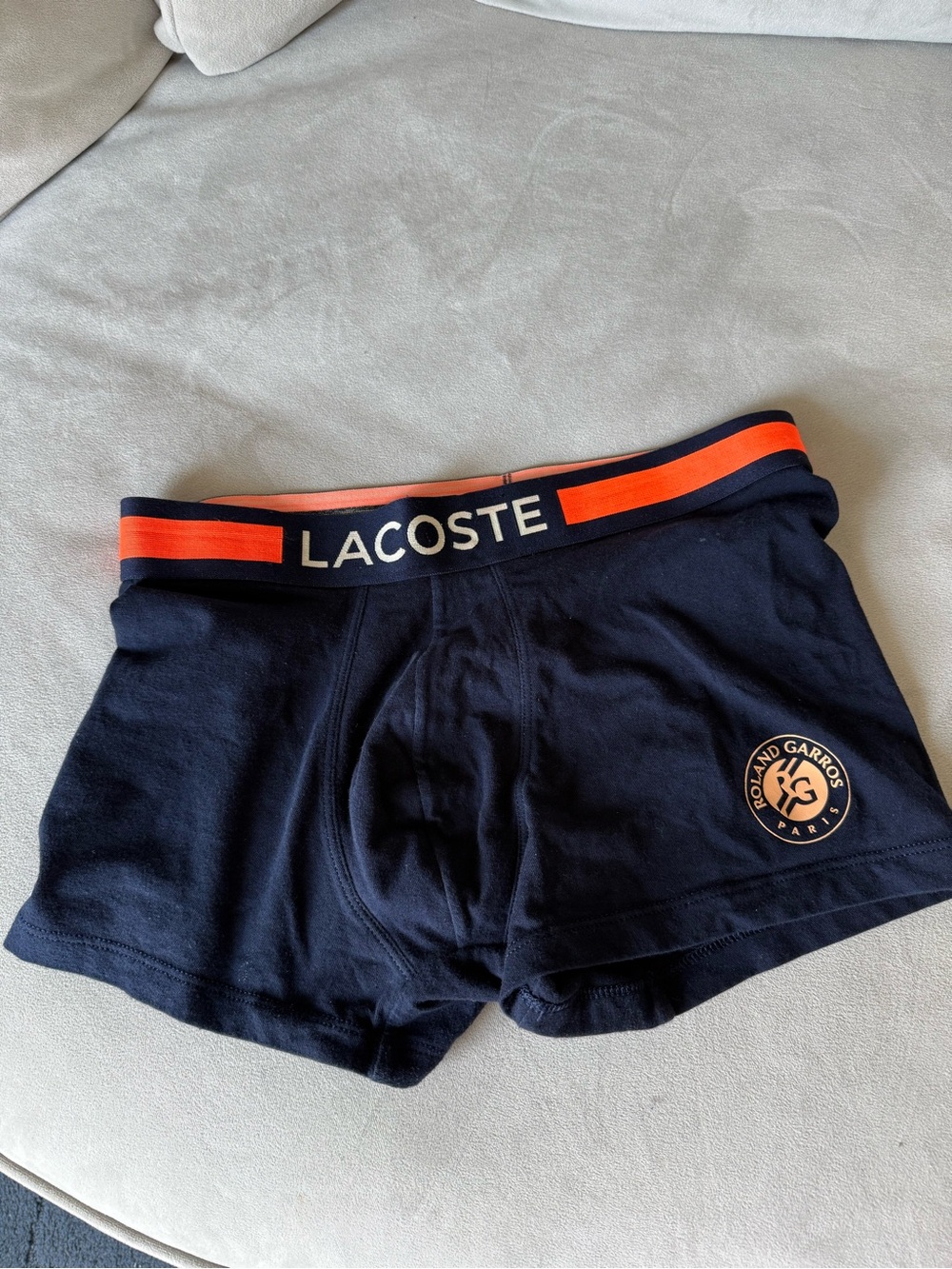 Lacoste Navy Boxer Briefs with Orange Waistband
